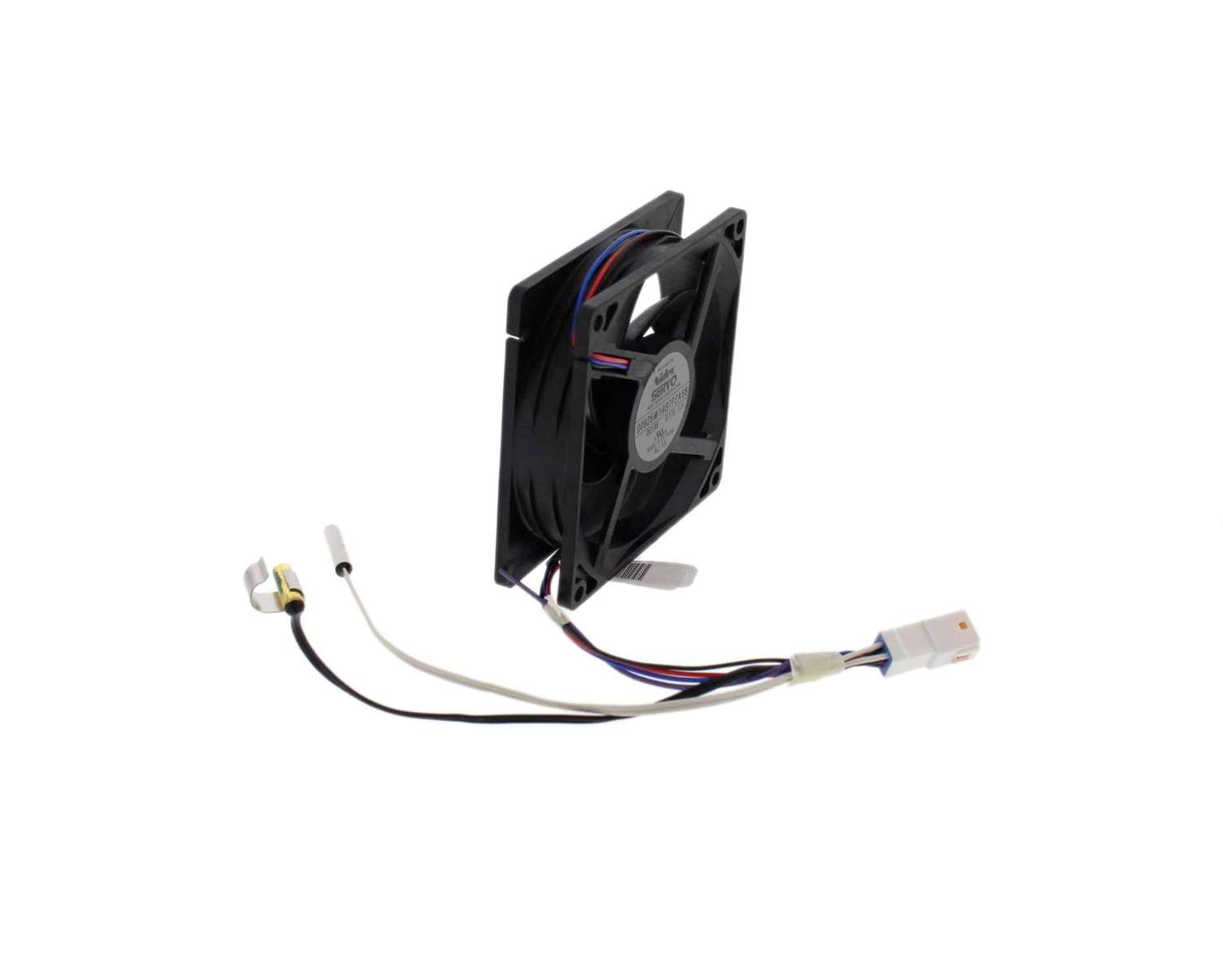 W11033168 - Genuine OEM Whirlpool Refrigerator Evaporator Fan Motor with Wire Harness